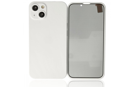 Newface iPhone 13 Kılıf 360 Hayalet Full Body Silikon Kapak - Beyaz