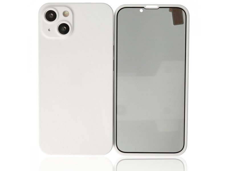 Newface iPhone 13 Kılıf 360 Hayalet Full Body Silikon Kapak - Beyaz