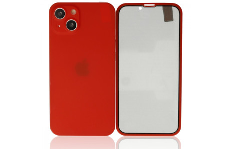 Newface iPhone 13 Kılıf 360 Hayalet Full Body Silikon Kapak - Kırmızı