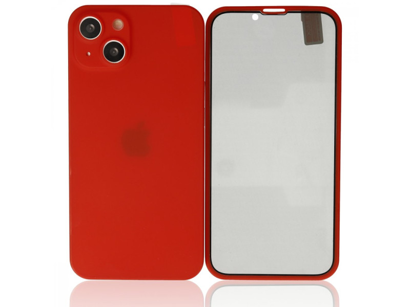 Newface iPhone 13 Kılıf 360 Hayalet Full Body Silikon Kapak - Kırmızı