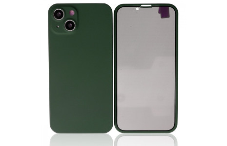 Newface iPhone 13 Kılıf 360 Hayalet Full Body Silikon Kapak - Yeşil