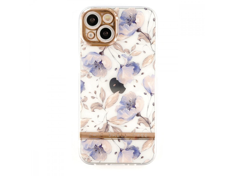 Newface iPhone 13 Kılıf Çiçekli Silikon - Lila