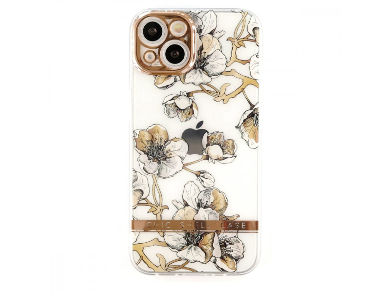 Newface iPhone 13 Kılıf Çiçekli Silikon - Pudra