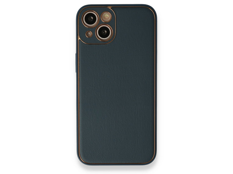 Newface iPhone 13 Kılıf Coco Deri Silikon Kapak - Mavi