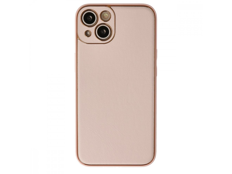 Newface iPhone 13 Kılıf Coco Deri Silikon Kapak - Pudra