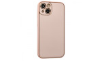 Newface iPhone 13 Kılıf Coco Deri Silikon Kapak - Pudra