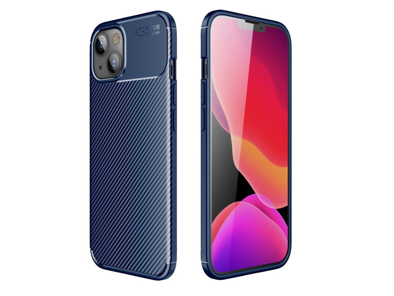 Newface iPhone 13 Kılıf Focus Karbon Silikon - Lacivert