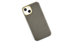 Newface iPhone 13 Kılıf Hibrit Karbon Silikon - Gri