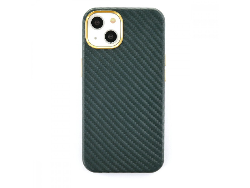 Newface iPhone 13 Kılıf Hibrit Karbon Silikon - Yeşil