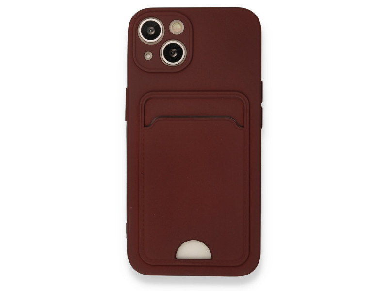 Newface iPhone 13 Kılıf Kelvin Kartvizitli Silikon - Bordo