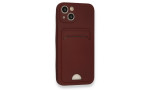 Newface iPhone 13 Kılıf Kelvin Kartvizitli Silikon - Bordo