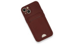 Newface iPhone 13 Kılıf Kelvin Kartvizitli Silikon - Bordo