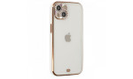 Newface iPhone 13 Kılıf Liva Taşlı Silikon - Beyaz
