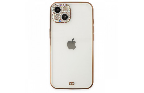 Newface iPhone 13 Kılıf Liva Taşlı Silikon - Beyaz