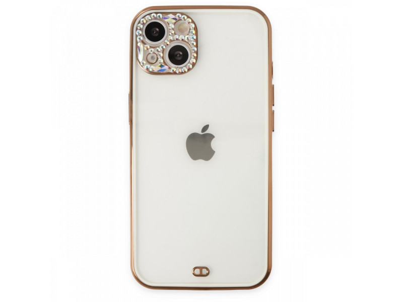 Newface iPhone 13 Kılıf Liva Taşlı Silikon - Beyaz