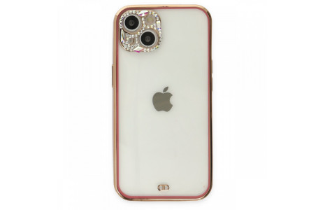 Newface iPhone 13 Kılıf Liva Taşlı Silikon - Pembe