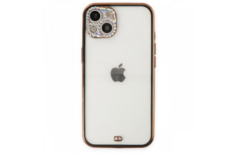 Newface iPhone 13 Kılıf Liva Taşlı Silikon - Siyah