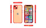 Newface iPhone 13 Kılıf Miami Şeffaf Silikon - Kırmızı