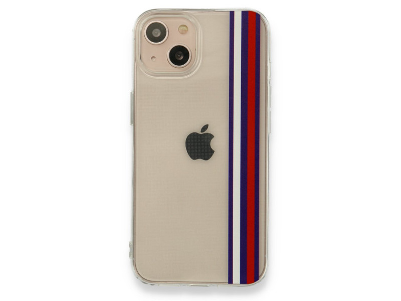 Newface iPhone 13 Kılıf Prime Silikon - Beyaz-Kırmızı