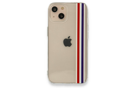 Newface iPhone 13 Kılıf Prime Silikon - Kırmızı-Lacivert