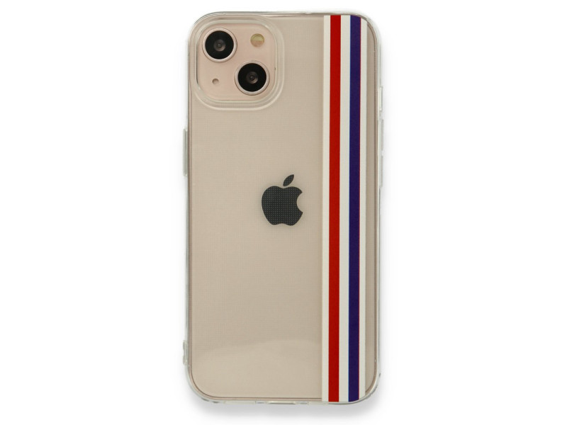 Newface iPhone 13 Kılıf Prime Silikon - Kırmızı-Lacivert