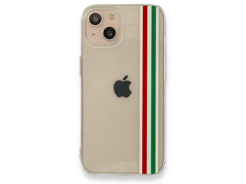 Newface iPhone 13 Kılıf Prime Silikon - Kırmızı-Yeşil