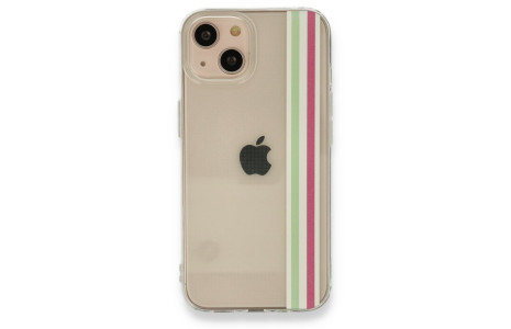 Newface iPhone 13 Kılıf Prime Silikon - Yeşil-Pembe