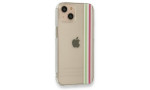 Newface iPhone 13 Kılıf Prime Silikon - Yeşil-Pembe