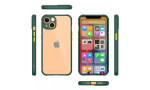 Newface iPhone 13 Mini Kılıf Miami Şeffaf Silikon - Koyu Yeşil