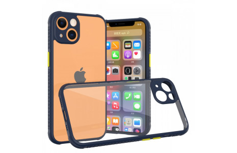 Newface iPhone 13 Mini Kılıf Miami Şeffaf Silikon - Lacivert