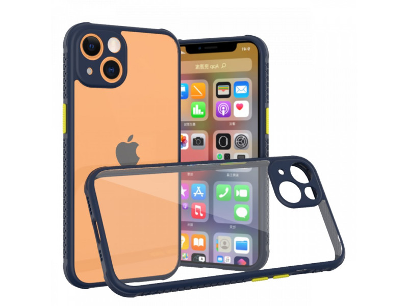 Newface iPhone 13 Mini Kılıf Miami Şeffaf Silikon - Lacivert