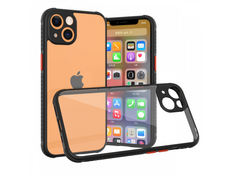Newface iPhone 13 Mini Kılıf Miami Şeffaf Silikon - Siyah