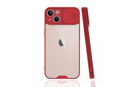 Newface iPhone 13 Mini Kılıf Platin Kamera Koruma Silikon - Kırmızı