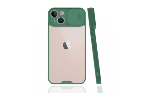 Newface iPhone 13 Mini Kılıf Platin Kamera Koruma Silikon - Yeşil