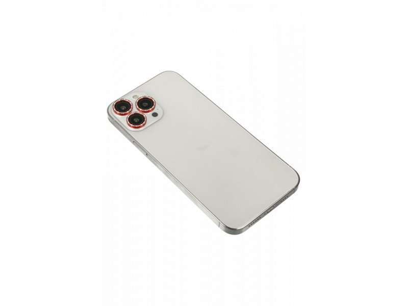 Newface iPhone 13 Pro Max Diamond Kamera Lens - Kırmızı