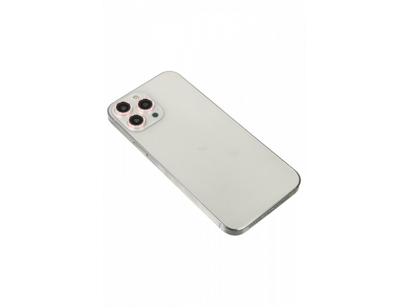 Newface iPhone 13 Pro Max Diamond Kamera Lens - Pembe