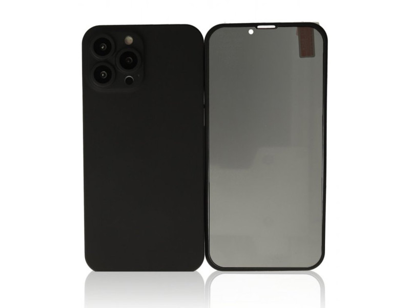 Newface iPhone 13 Pro Kılıf 360 Hayalet Full Body Silikon Kapak - Siyah