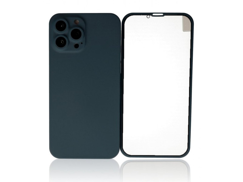 Newface iPhone 13 Pro Kılıf 360 Mat Full Body Silikon Kapak - Açık Mavi