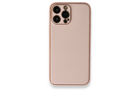 Newface iPhone 13 Pro Kılıf Coco Deri Silikon Kapak - Pembe