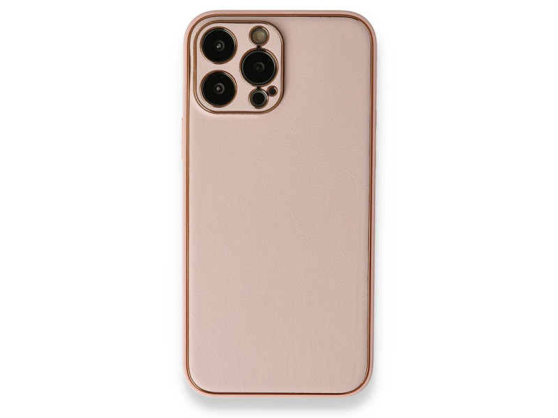 Newface iPhone 13 Pro Kılıf Coco Deri Silikon Kapak - Pembe