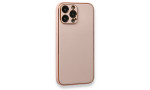 Newface iPhone 13 Pro Kılıf Coco Deri Silikon Kapak - Pembe