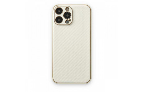 Newface iPhone 13 Pro Kılıf Coco Karbon Silikon - Beyaz