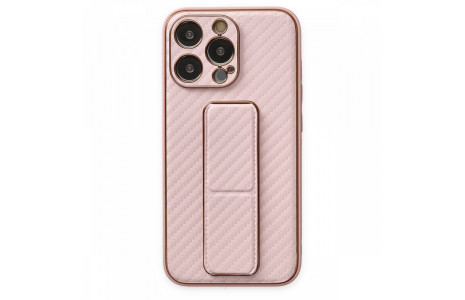 Newface iPhone 13 Pro Kılıf Coco Karbon Standlı Kapak - Pembe
