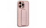 Newface iPhone 13 Pro Kılıf Coco Karbon Standlı Kapak - Pembe