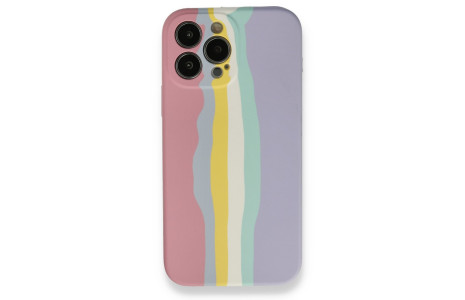 Newface iPhone 13 Pro Kılıf Ebruli Lansman Silikon - Pembe-Lila