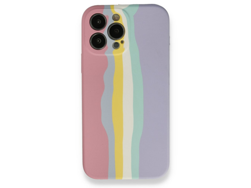 Newface iPhone 13 Pro Kılıf Ebruli Lansman Silikon - Pembe-Lila