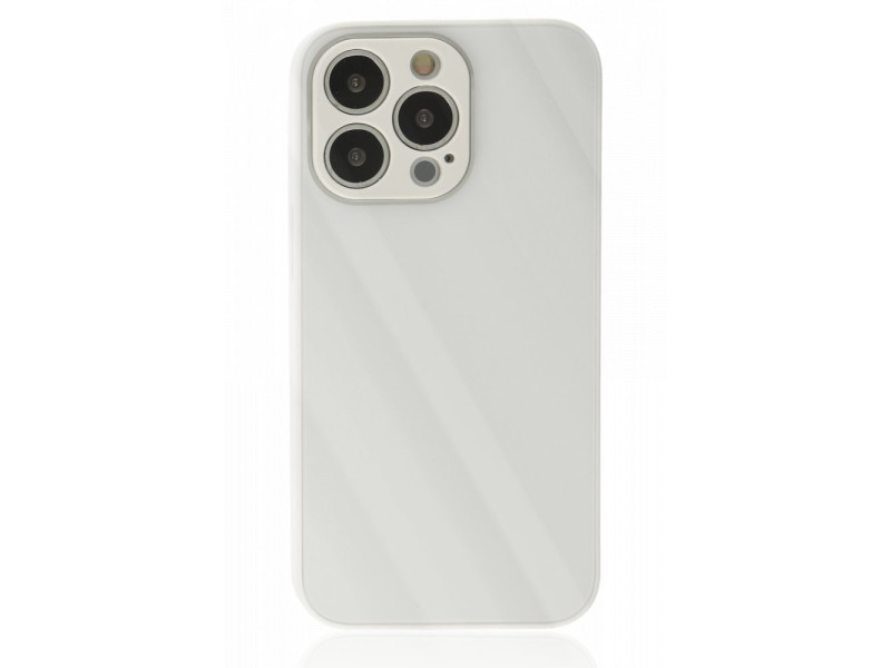 Newface iPhone 13 Pro Kılıf Glass Kapak - Beyaz