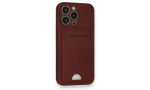 Newface iPhone 13 Pro Kılıf Kelvin Kartvizitli Silikon - Bordo