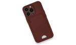 Newface iPhone 13 Pro Kılıf Kelvin Kartvizitli Silikon - Bordo