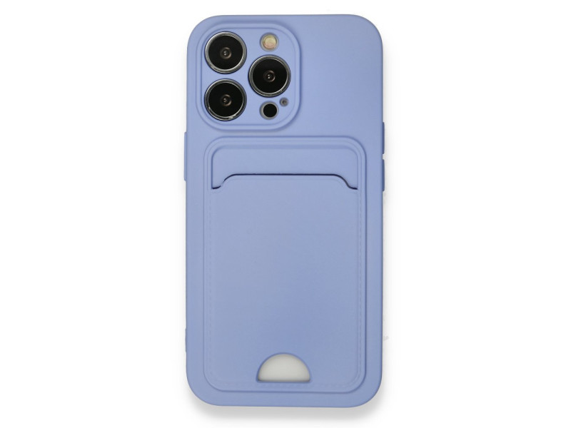 Newface iPhone 13 Pro Kılıf Kelvin Kartvizitli Silikon - Lila